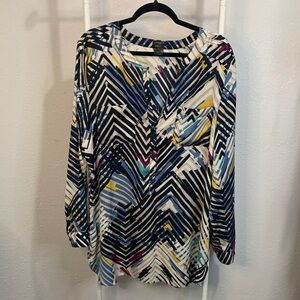 Ann Taylor Multicolor Chevron Blouse